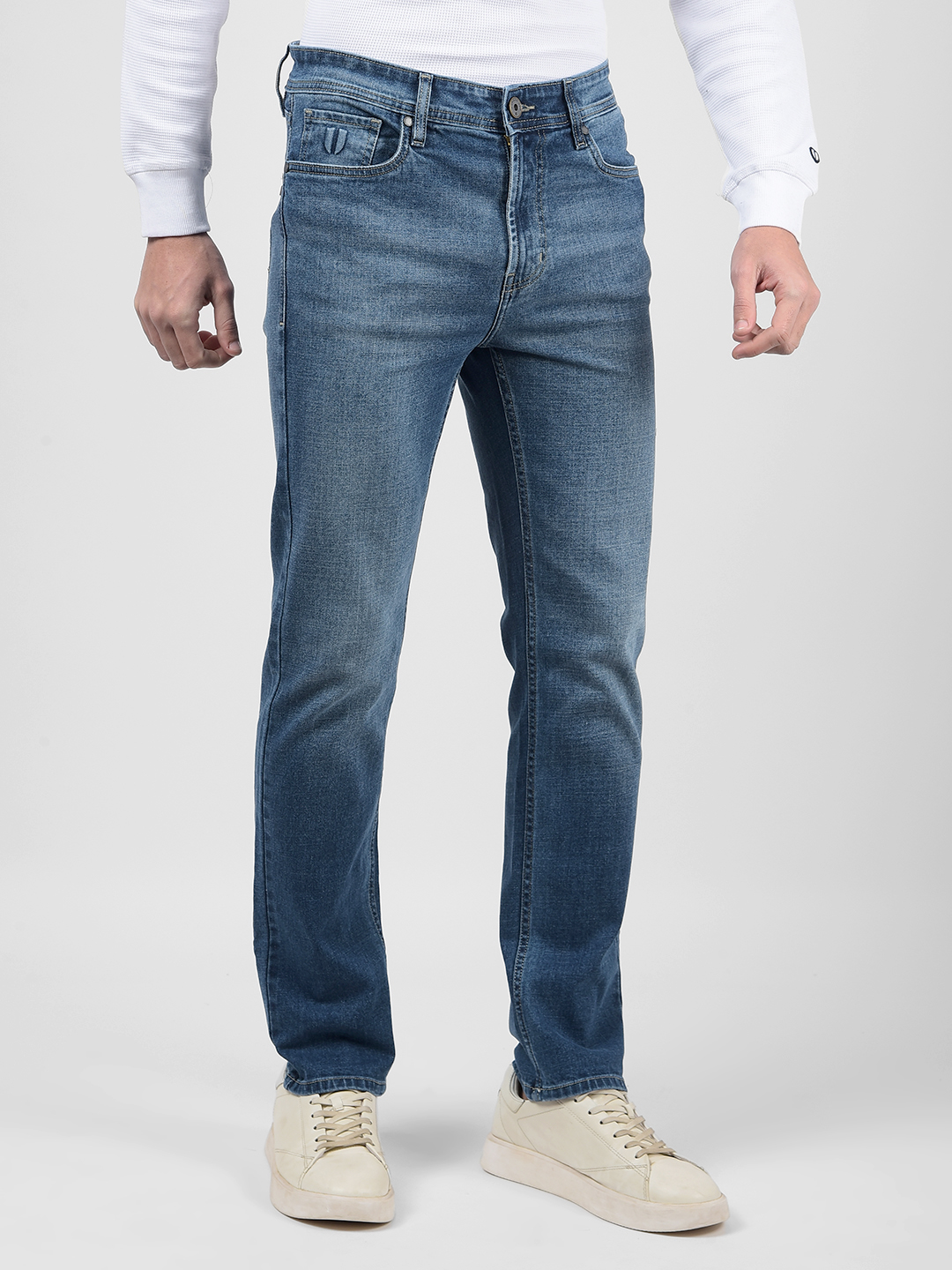 Numero Uno Men Solid Dark Blue Jeans